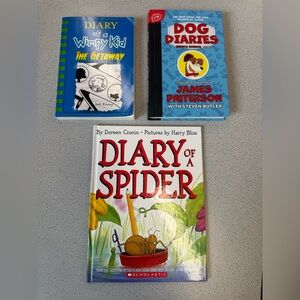 Children's Book Set - Diary of a Wimpy Kid, Dog Diaries, Diary of a Spider